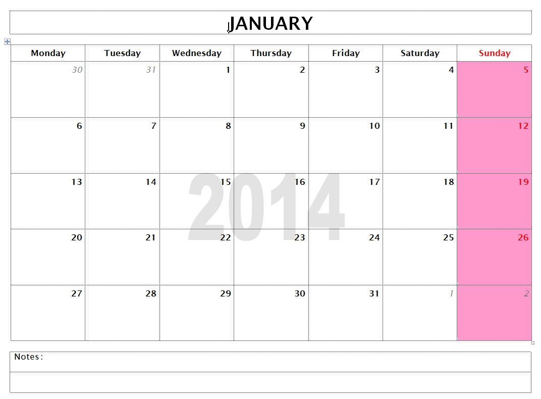 2014 Calendar Templates Microsoft And Open Office Templates