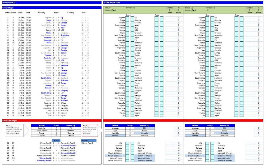 2015 Rugby World Cup Spreadsheets | Microsoft and Open ...